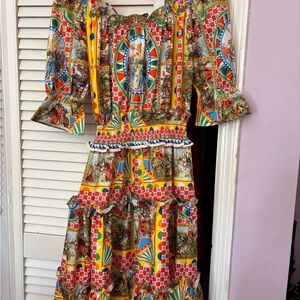 Colorful Printed Midi Dress